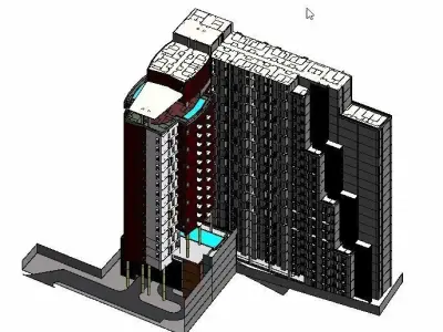 residential complex complete revit project P3 3D model