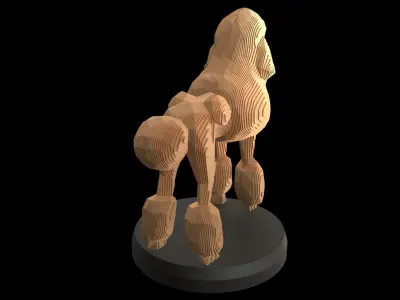 Parametric Poodle Low-poly 3D model