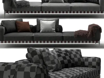 Flexform Gregory Sectional Sofa - 02 Low-poly 3D model