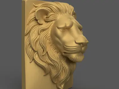 Lion Head 3D STL File Wall Decor Art Model 3D print model
