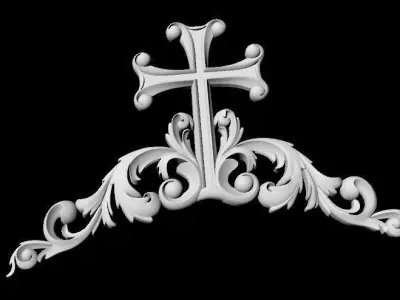 Central decor ornament for furniture 3D model 812