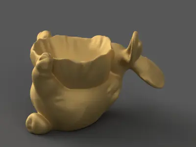 Bunny Planter urn candy container candle holder 3D print model