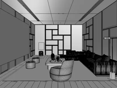 Luxury Home Cinema Interior Villa Theater 3Ds Max FBX 3D model 3D model