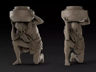 Human Statue - Pillar 3D model