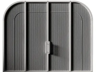 Arched door made of metal and glass 2 types of glass 3D model