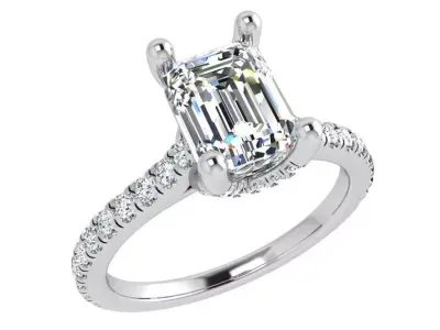 Emerald Diamond Ring 4138 3D print model