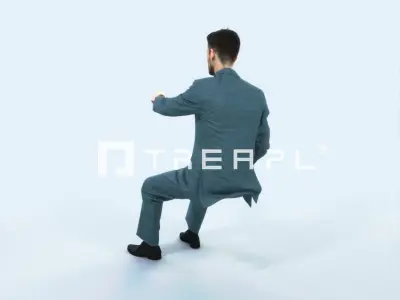 Posture 20K Driver Driving Sitting Elegant Business Man Low-poly 3D model