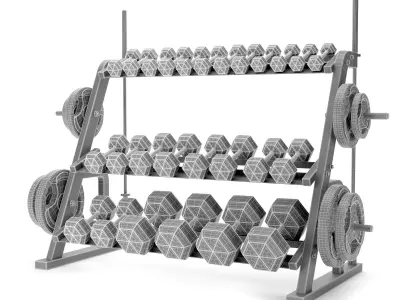 Weight Storage Racks Dumbbell Set022 3D model