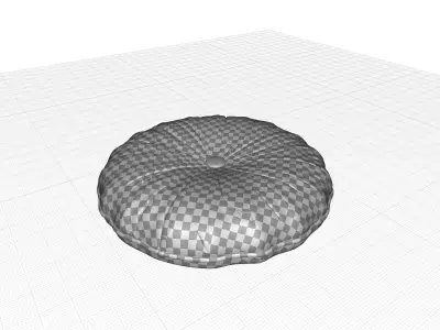 Whitman Buttons Cotton Throw Pillow 3D model