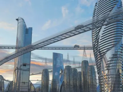 futuristic city 3D model