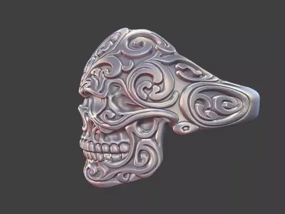 Imperial Scrollwork Skull Rin 3D print model