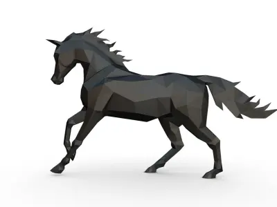 horse figure low poly 3D print model