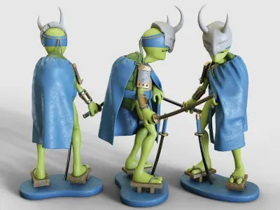 Teenage Mutant Ninja Turtles figurines 3D model