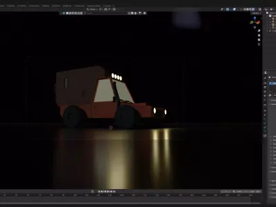 lopoly Animated Truck in blender Low-poly 3D model