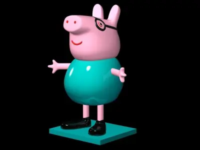Pigs  family Low-poly 3D model