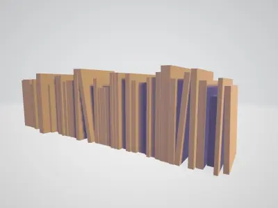 Book collection Lowpoly - Modern Books Low-poly 3D model