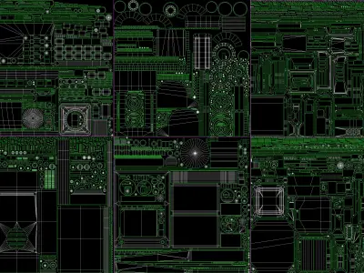 Control Panel 2 - 10 pieces Low-poly 3D model