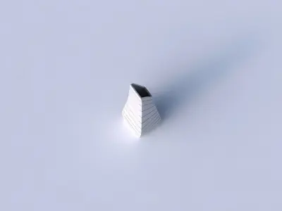 Vase top bent rectangle with hard horizontal dents 3D print model