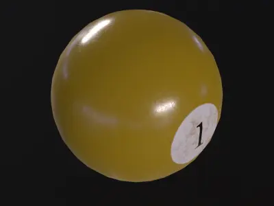 Pool Ball 1 Low-poly 3D model