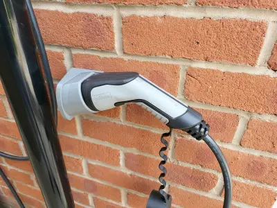 Type 2 90 Degree Car Charger Plug Holder with Drain Hole 3D model