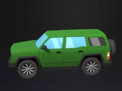 Lowpoly generic Hummer car Low-poly 3D model
