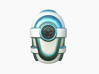 SciFi Backpack C05 White Blue - Fashion Character Design Free low-poly 3D model