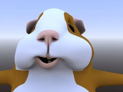 HUMSTER animated guinea pig Low-poly 3D model
