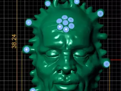 Gold face pendant 3D printable model   3D print model