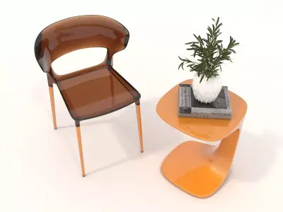 Modern Coffee Table and Chair 4 3D model