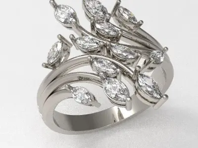 Marquise diamond ring 2 3D print model