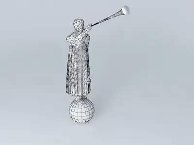 Angel figure holding trumpet Free 3D model