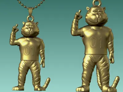 NCAA - Necklaces AUBURN TIGERS - Hanging Figurine - 3D print 3D print model