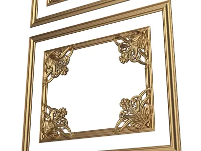 Boiserie Carved Decoration Panel 010 Low-poly 3D model