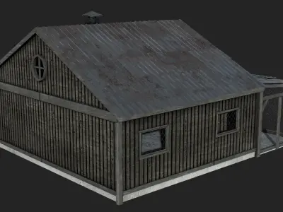 Wooden Village House Free low-poly 3D model