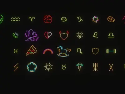 Ultimate Neon Sign pack 5 Low-poly 3D model