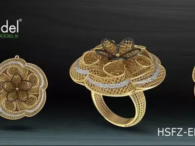 Electro-Fusion Fashion Ring 3D print model