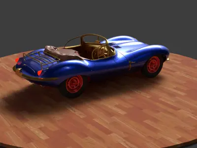 Chinese blue  vintage car   3D model