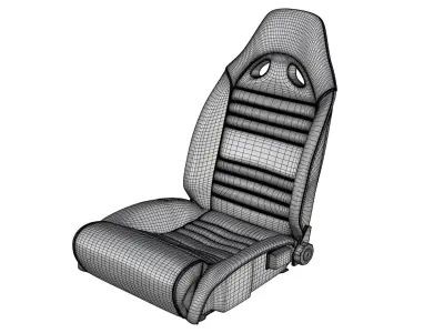 Sport car seat 3D model