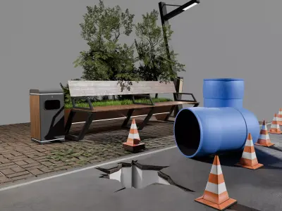 URBAN DESIGN BUNDLE - COMBO PACK Low-poly 3D model