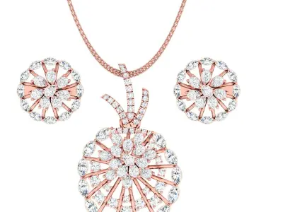 Pendant Earrings combo - 1143 3D print model