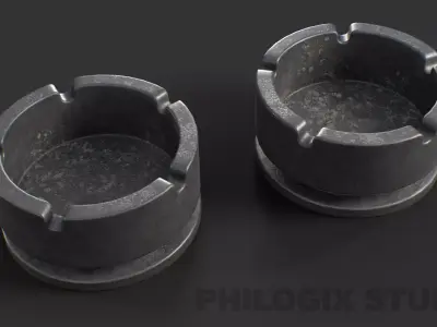 Ashtray Cigarette Low-poly 3D model