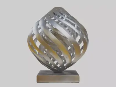 Metallic art sculpture model Low-poly 3D model