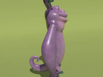 Purple Monster Low-poly 3D model