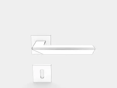 Door handle set for interior 3D model