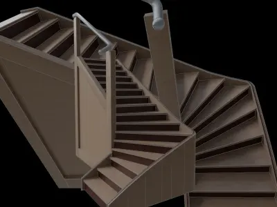 Stairs set of Free low-poly 3D model purchase