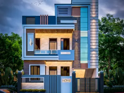 LUXURY MODERN VILLA ELEVATION 3D model