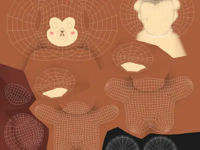 Chubby Monkey Animated for Games Low-poly 3D model