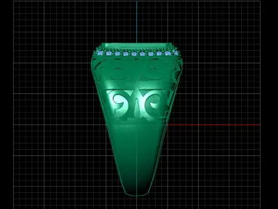 Print Ready STL 3DM  Gents Rings Diamond Men Ring  3D print model 131