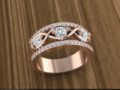 Diamond Jewelry Ring 3D print model 12