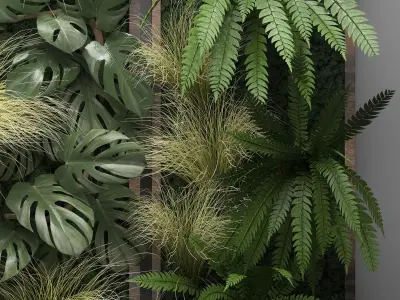 Vertical gardening Fern Wall 3D model